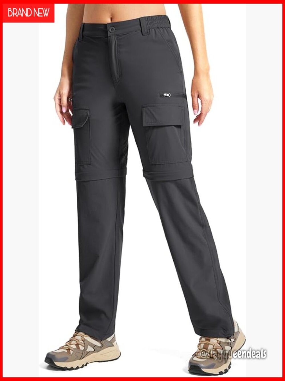 Convertible Hiking Pants Lightweight Quick Dry Stretch Zip Off 7 Pockets - Picture 1 of 7